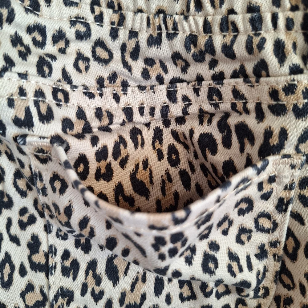 GAP Leopard Print Jeans Animal Stretchy Straight Pull On Elastic Cotton Kids 14
